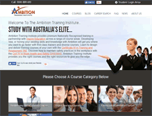 Tablet Screenshot of ambitiontraining.com.au